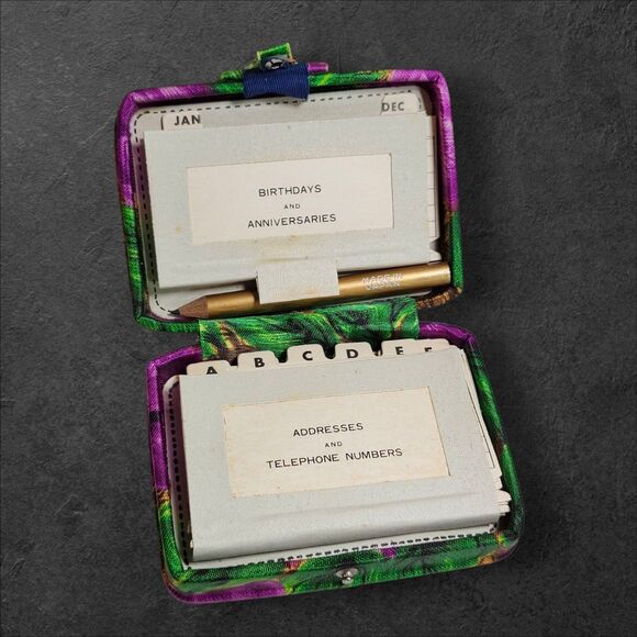 Vintage Mini Address Book Floral Suitcase With Pencil Snap Closure Unwritten In - Picture 5 of 10